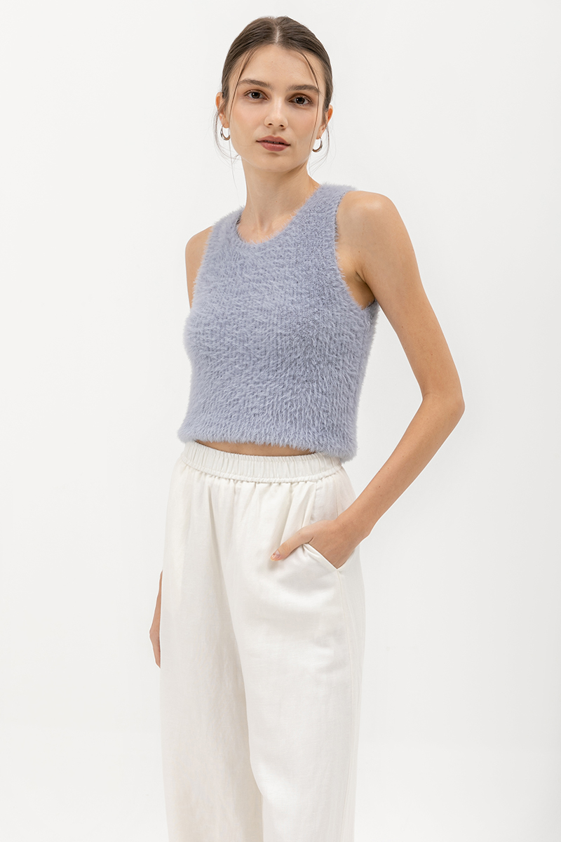 MAURICE FURRY KNIT TOP