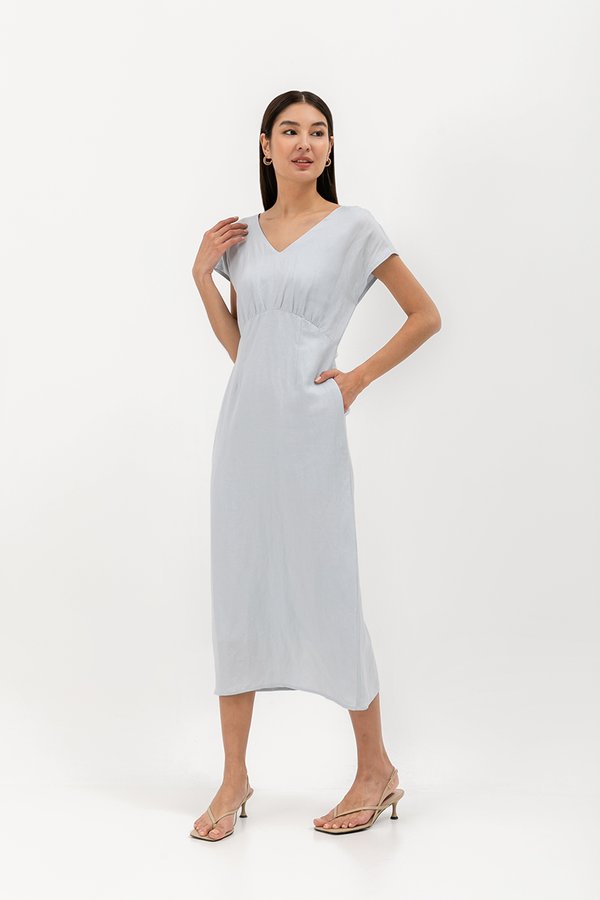 JASIE V NECK LINEN DRESS