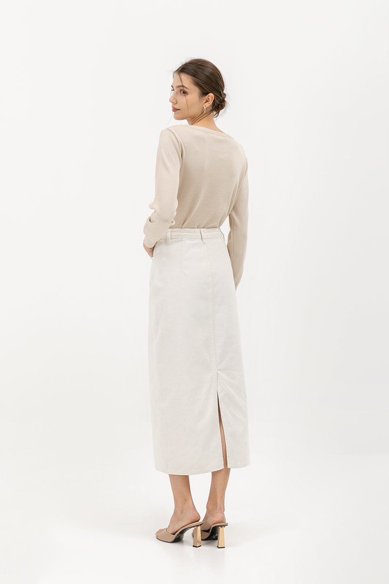 MALIKA DENIM MIDI SKIRT