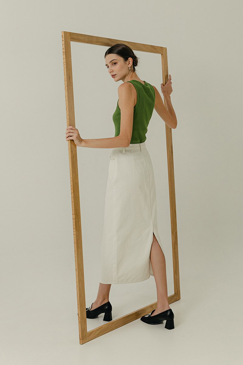 MALIKA DENIM MIDI SKIRT