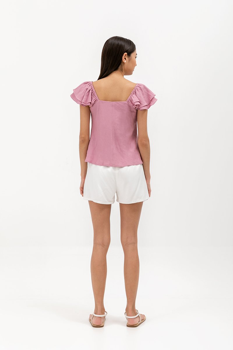 THYLIN RUFFLE SLEEVE TOP