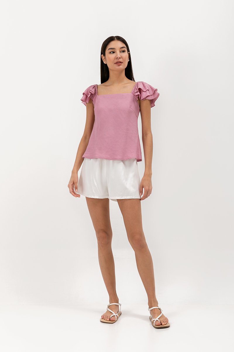 THYLIN RUFFLE SLEEVE TOP