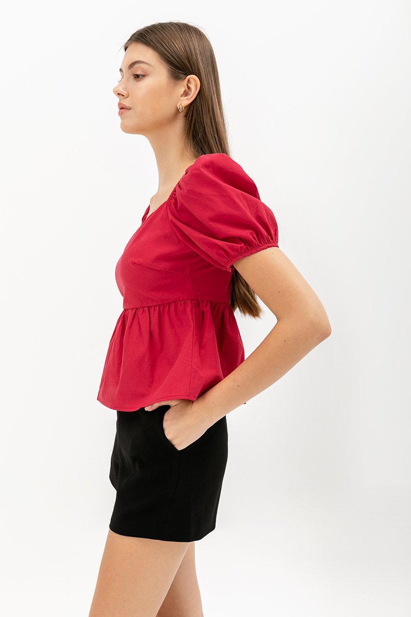 ANAHI BABYDOLL PUFF SLEEVE TOP