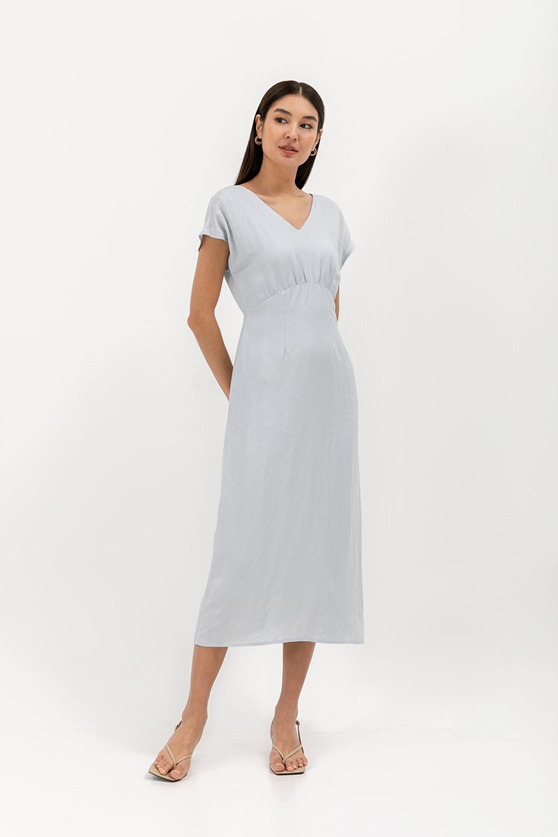 JASIE V NECK LINEN DRESS