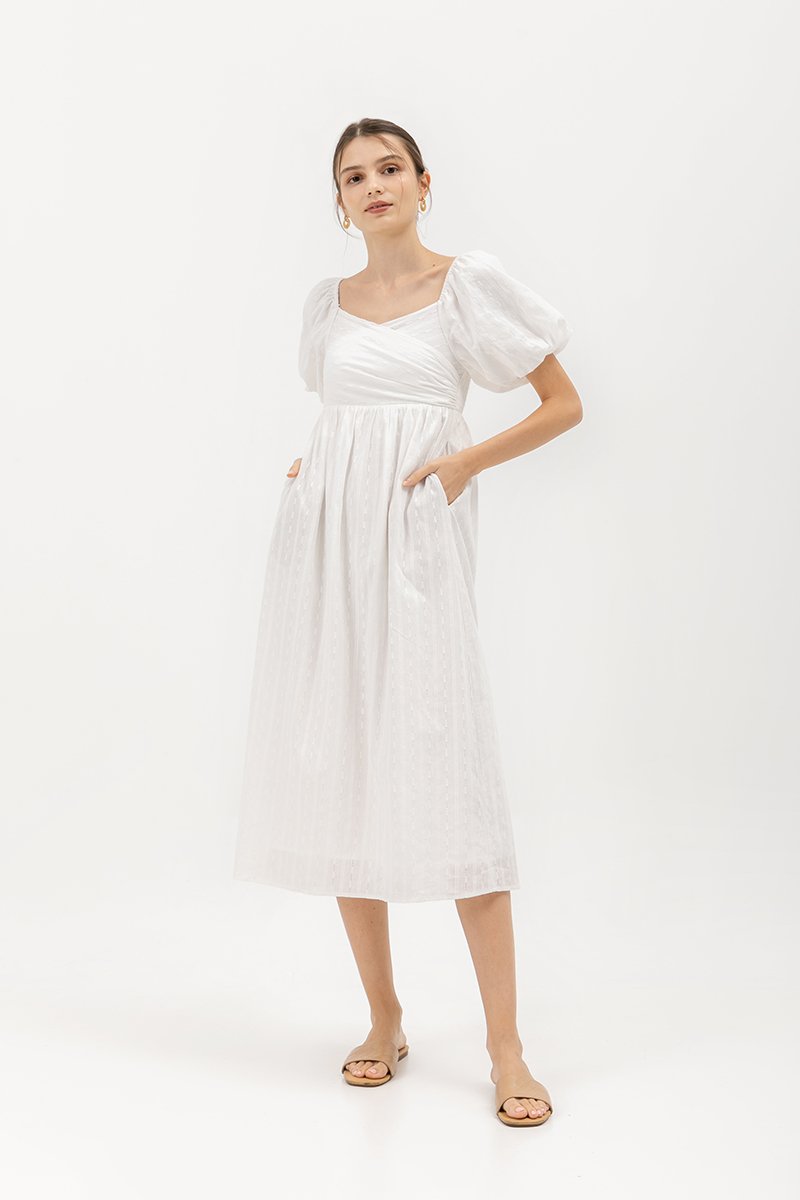 VIRANDA EMBROIDERED MIDI DRESS