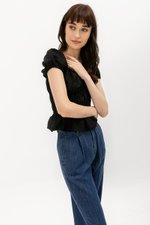 CLEMENTINE RUCHED PEPLUM TOP