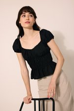 CLEMENTINE RUCHED PEPLUM TOP