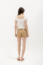 CLEMENTINE RUCHED PEPLUM TOP