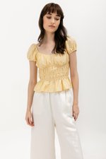 CLEMENTINE RUCHED PEPLUM TOP