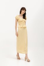 CLEMENTINE RUCHED PEPLUM TOP