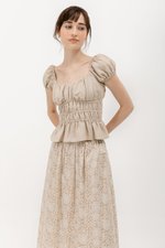 CLEMENTINE RUCHED PEPLUM TOP