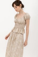 CLEMENTINE RUCHED PEPLUM TOP