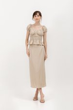 CLEMENTINE RUCHED PEPLUM TOP