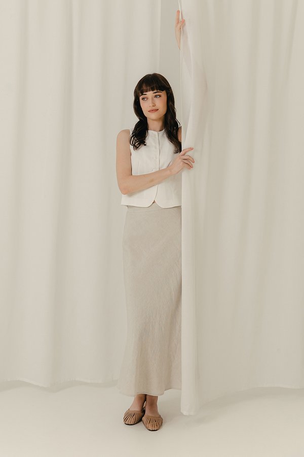KELLIN BIAS LINEN SKIRT