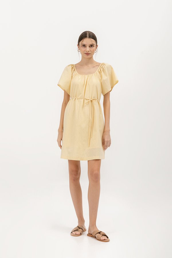 MIKARI SQUARENECK DRESS W SASH