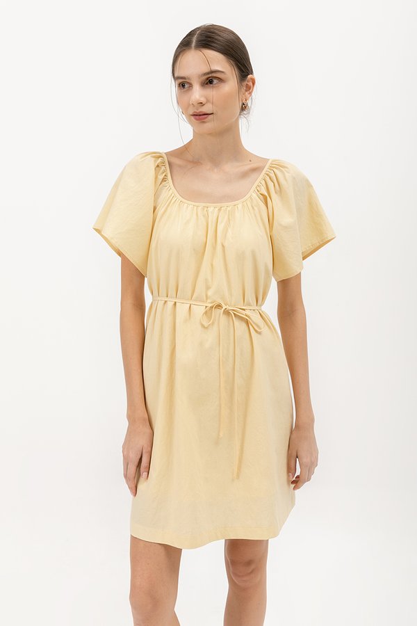 MIKARI SQUARENECK DRESS W SASH