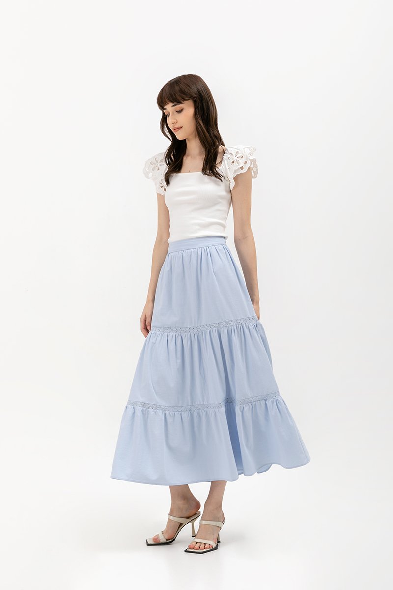 ZENDAYA LACE TIERED SKIRT