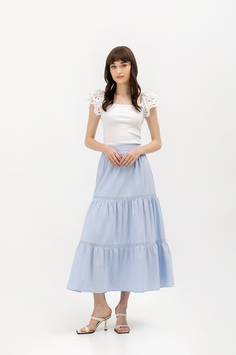 ZENDAYA LACE TIERED SKIRT