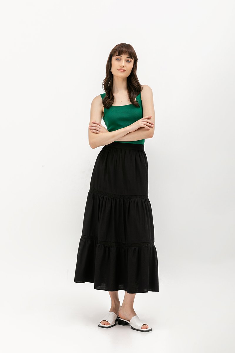 ZENDAYA LACE TIERED SKIRT