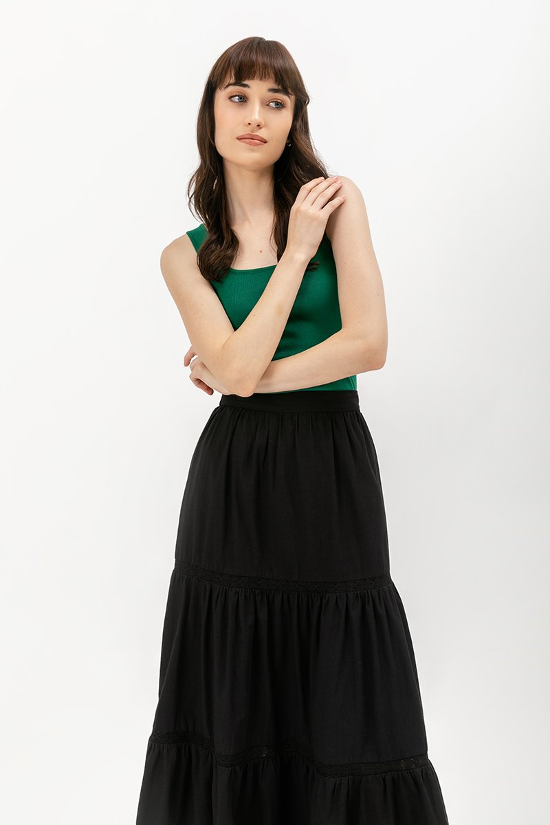 ZENDAYA LACE TIERED SKIRT