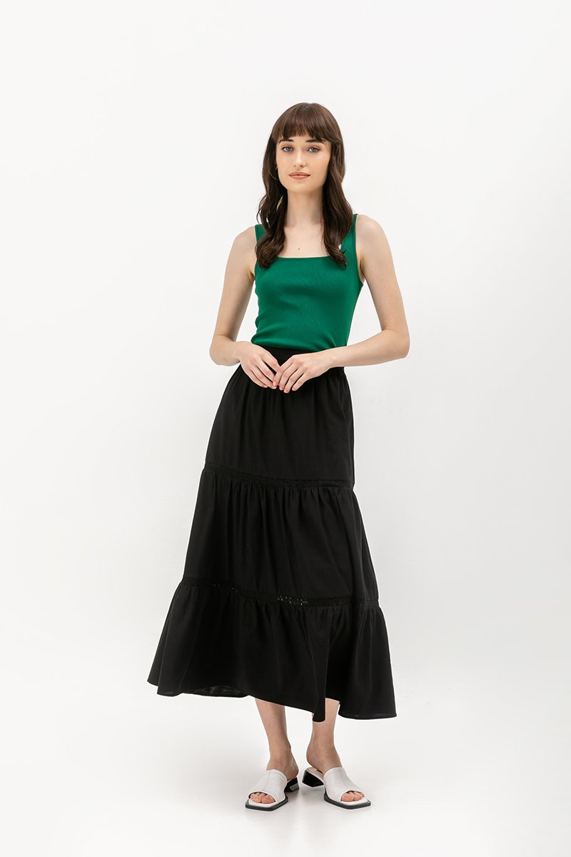 ZENDAYA LACE TIERED SKIRT