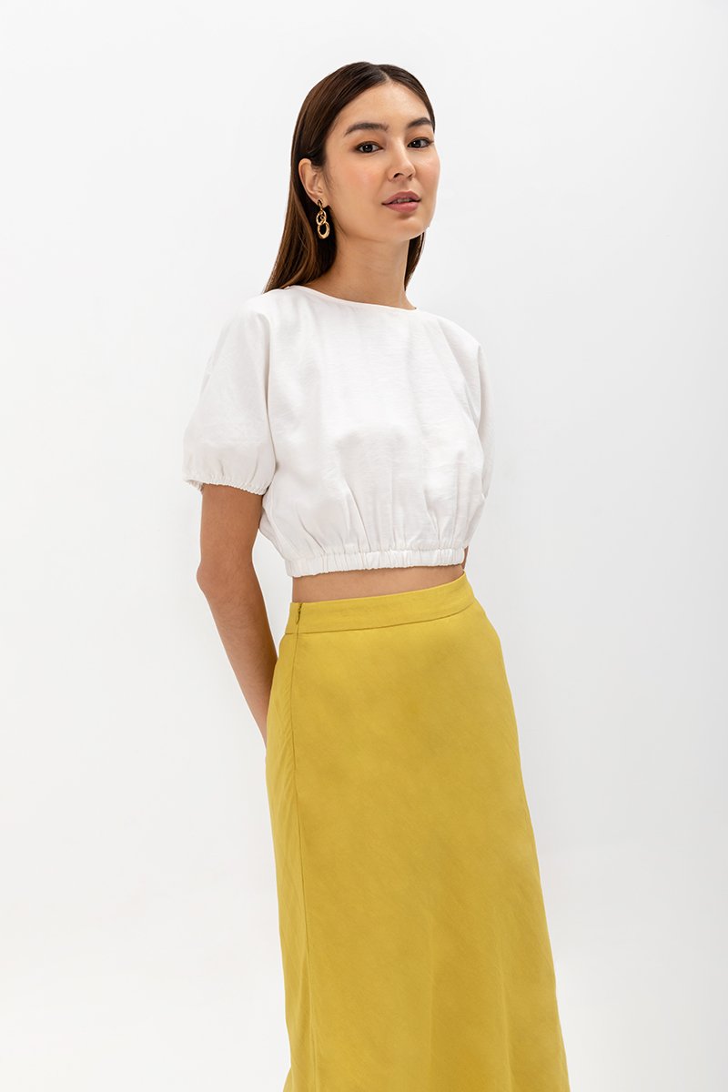 KELLIN BIAS LINEN SKIRT