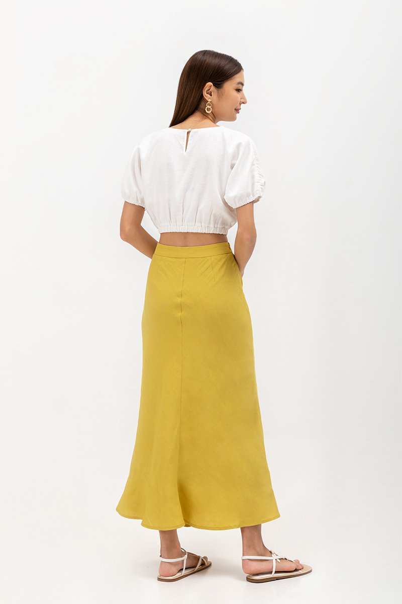 KELLIN BIAS LINEN SKIRT