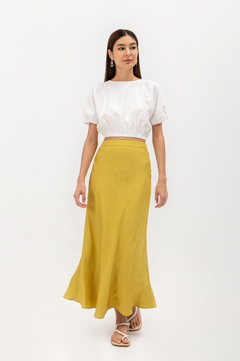 KELLIN BIAS LINEN SKIRT
