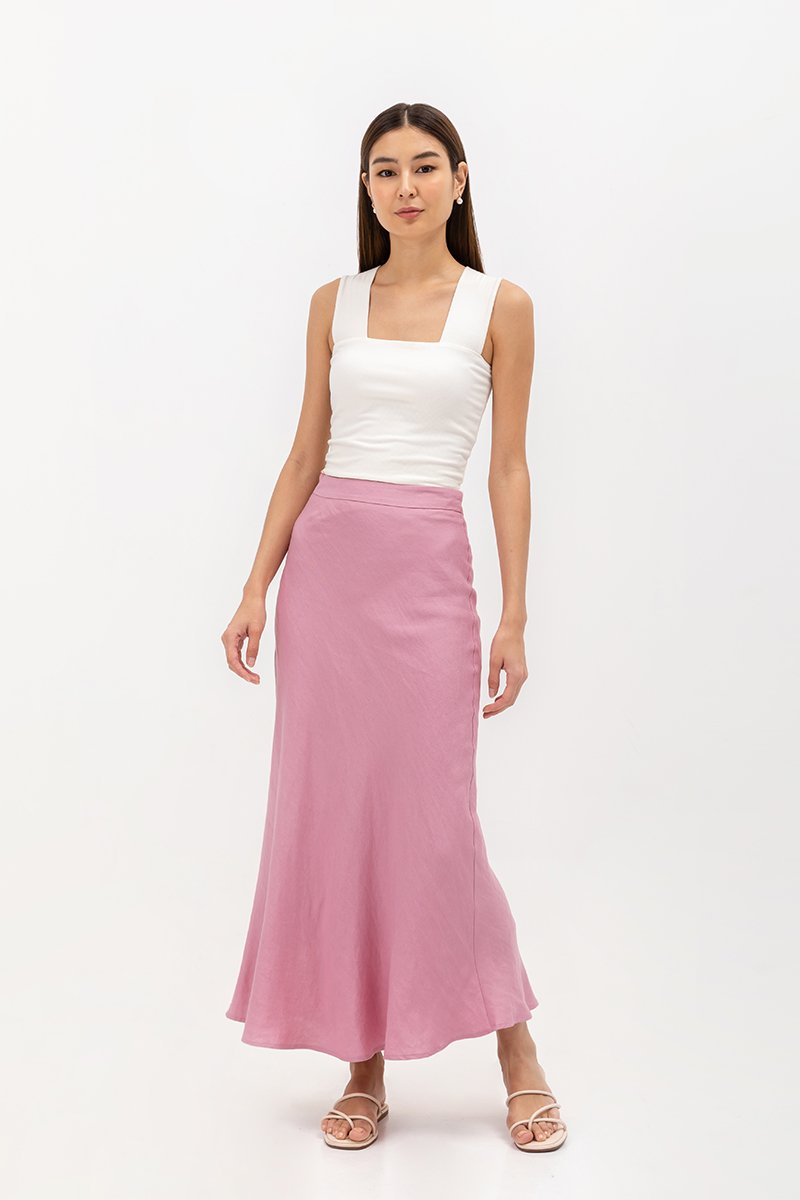 KELLIN BIAS LINEN SKIRT