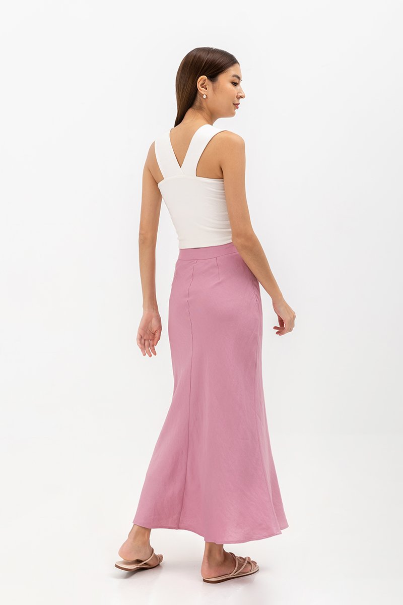 KELLIN BIAS LINEN SKIRT