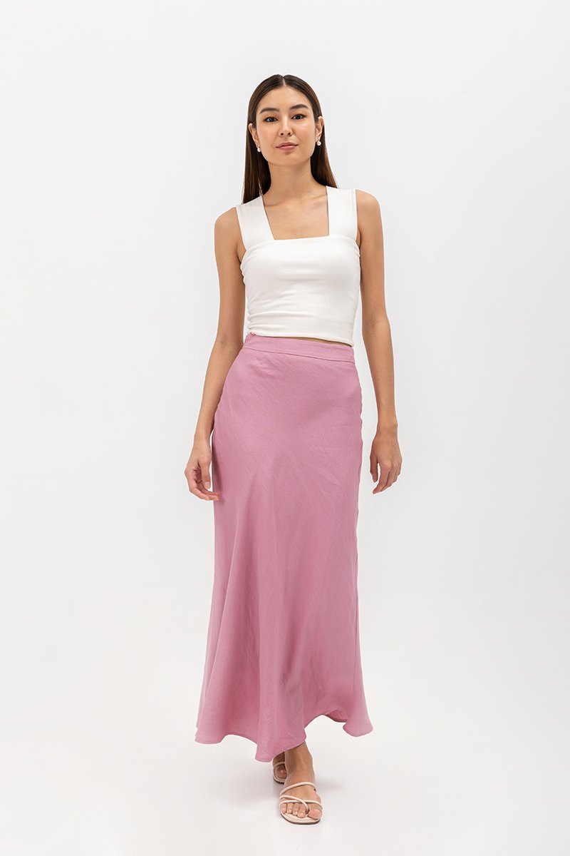 KELLIN BIAS LINEN SKIRT
