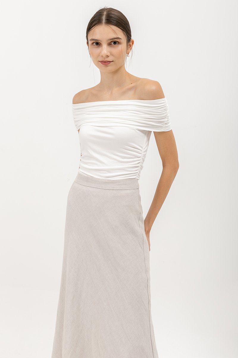 KELLIN BIAS LINEN SKIRT