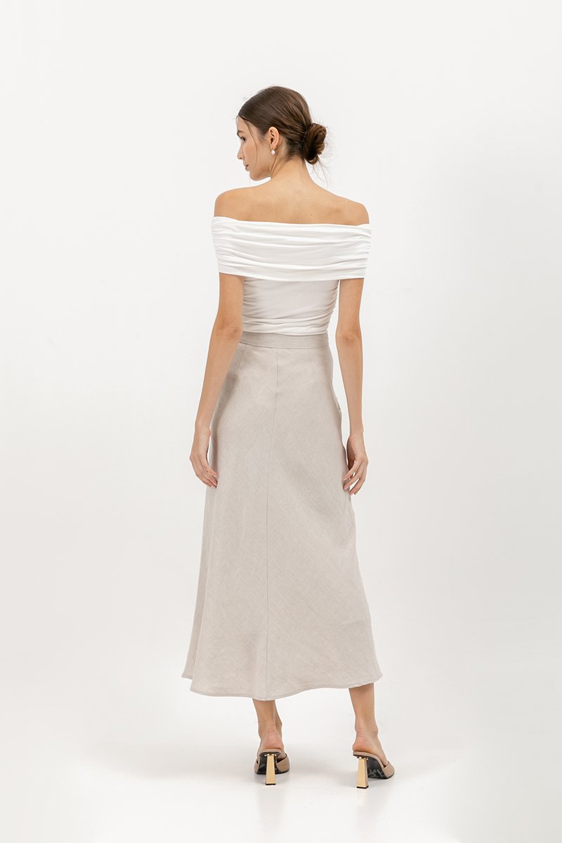 KELLIN BIAS LINEN SKIRT