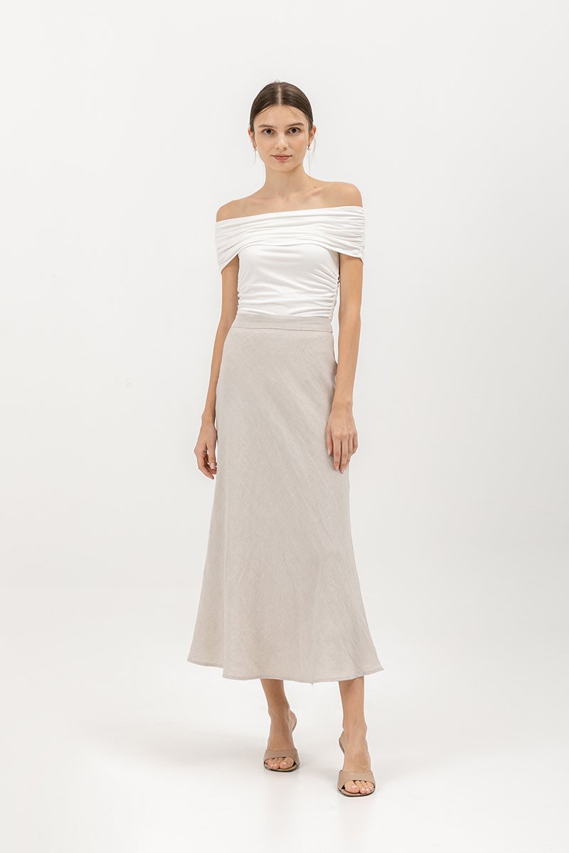 KELLIN BIAS LINEN SKIRT