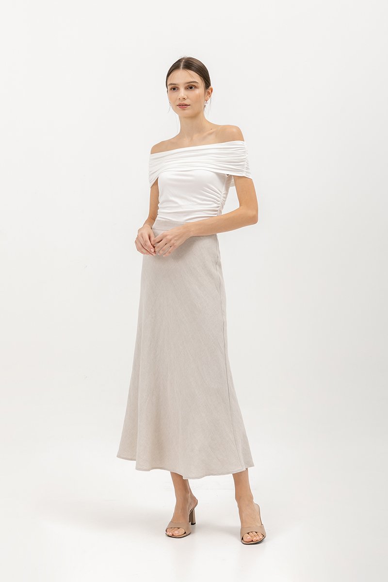 KELLIN BIAS LINEN SKIRT