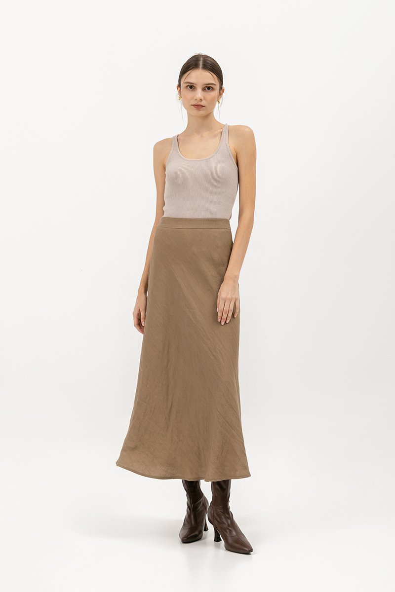 KELLIN BIAS LINEN SKIRT