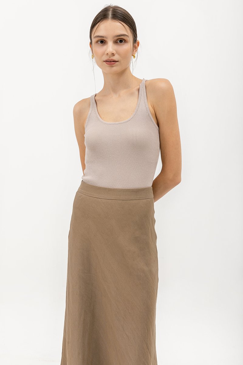 KELLIN BIAS LINEN SKIRT