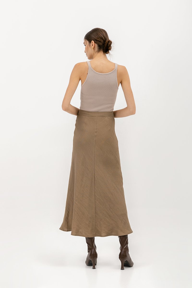 KELLIN BIAS LINEN SKIRT