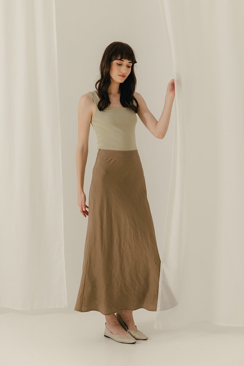 KELLIN BIAS LINEN SKIRT