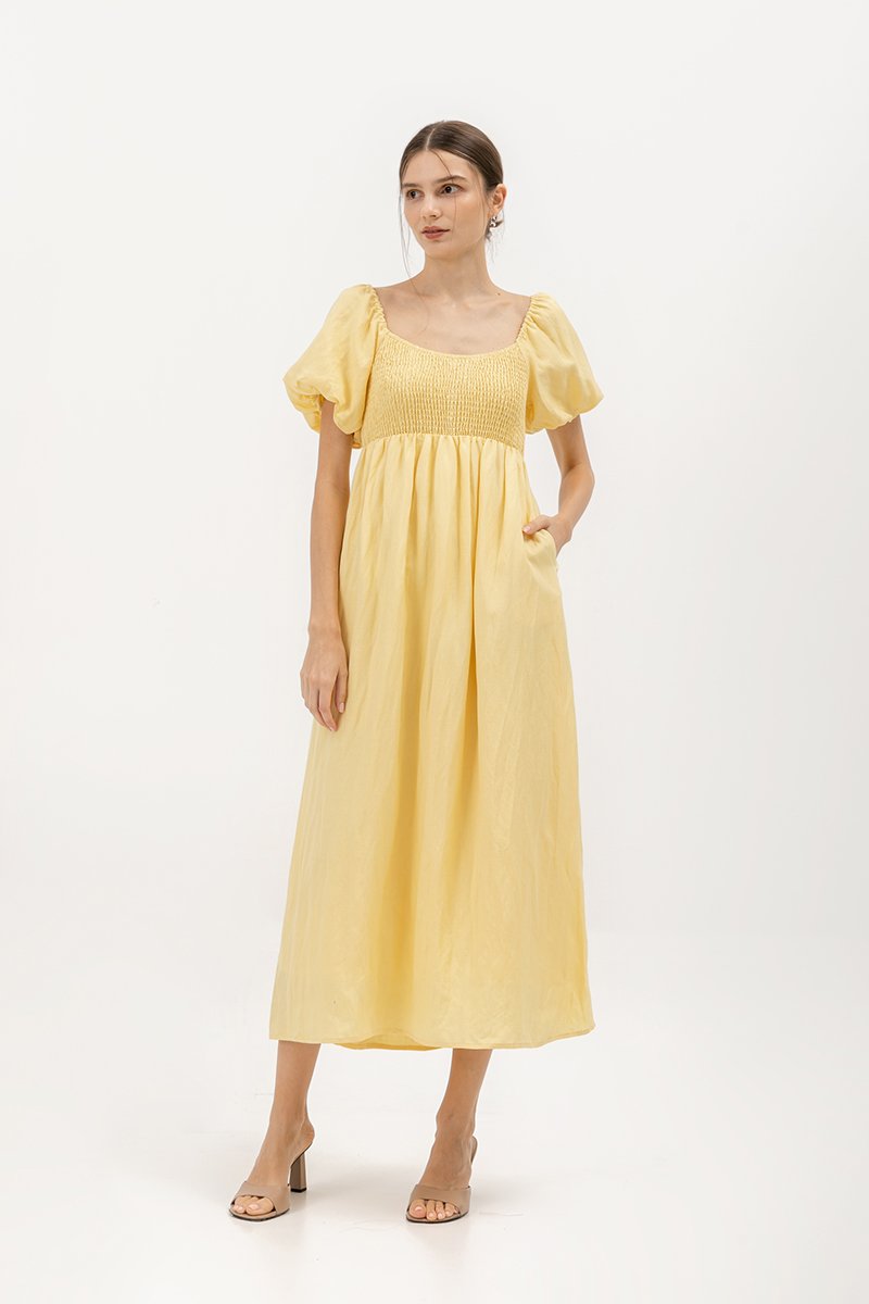 LORRAINE SMOCKED MAXI DRESS