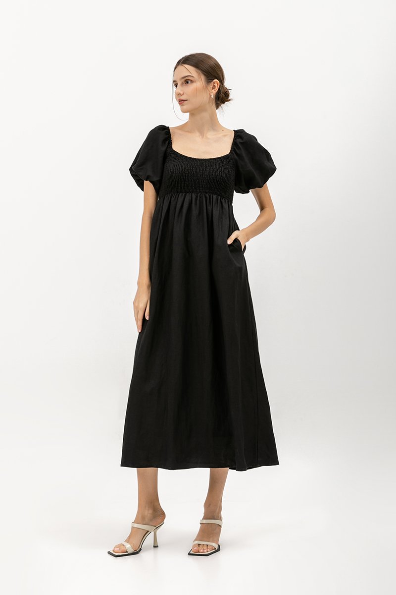 LORRAINE SMOCKED MAXI DRESS