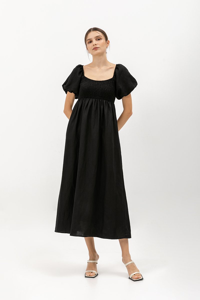 LORRAINE SMOCKED MAXI DRESS