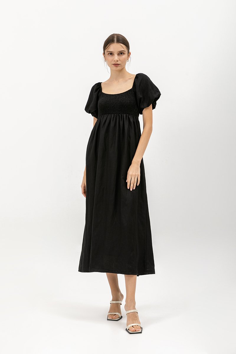 LORRAINE SMOCKED MAXI DRESS