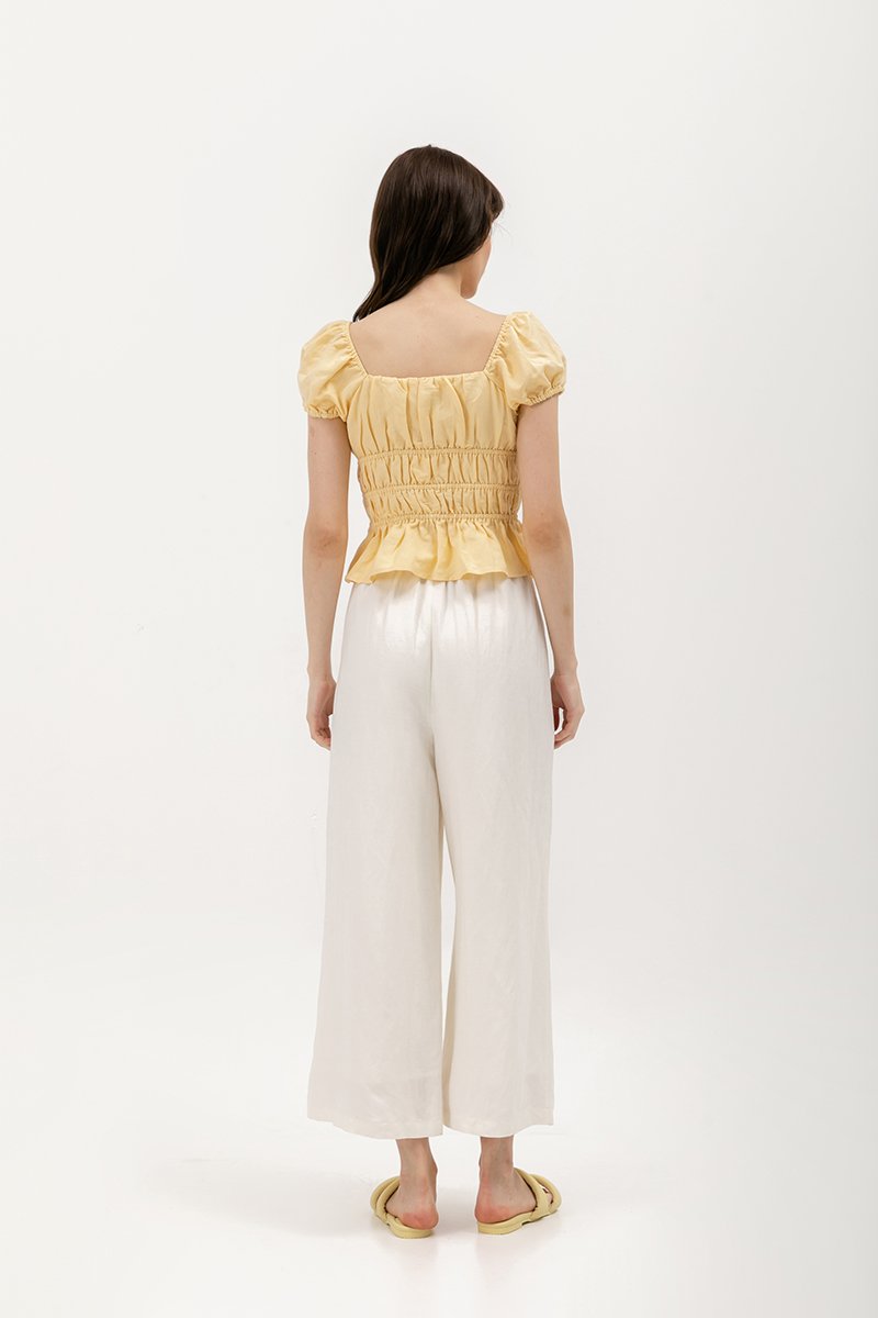 CLEMENTINE RUCHED PEPLUM TOP