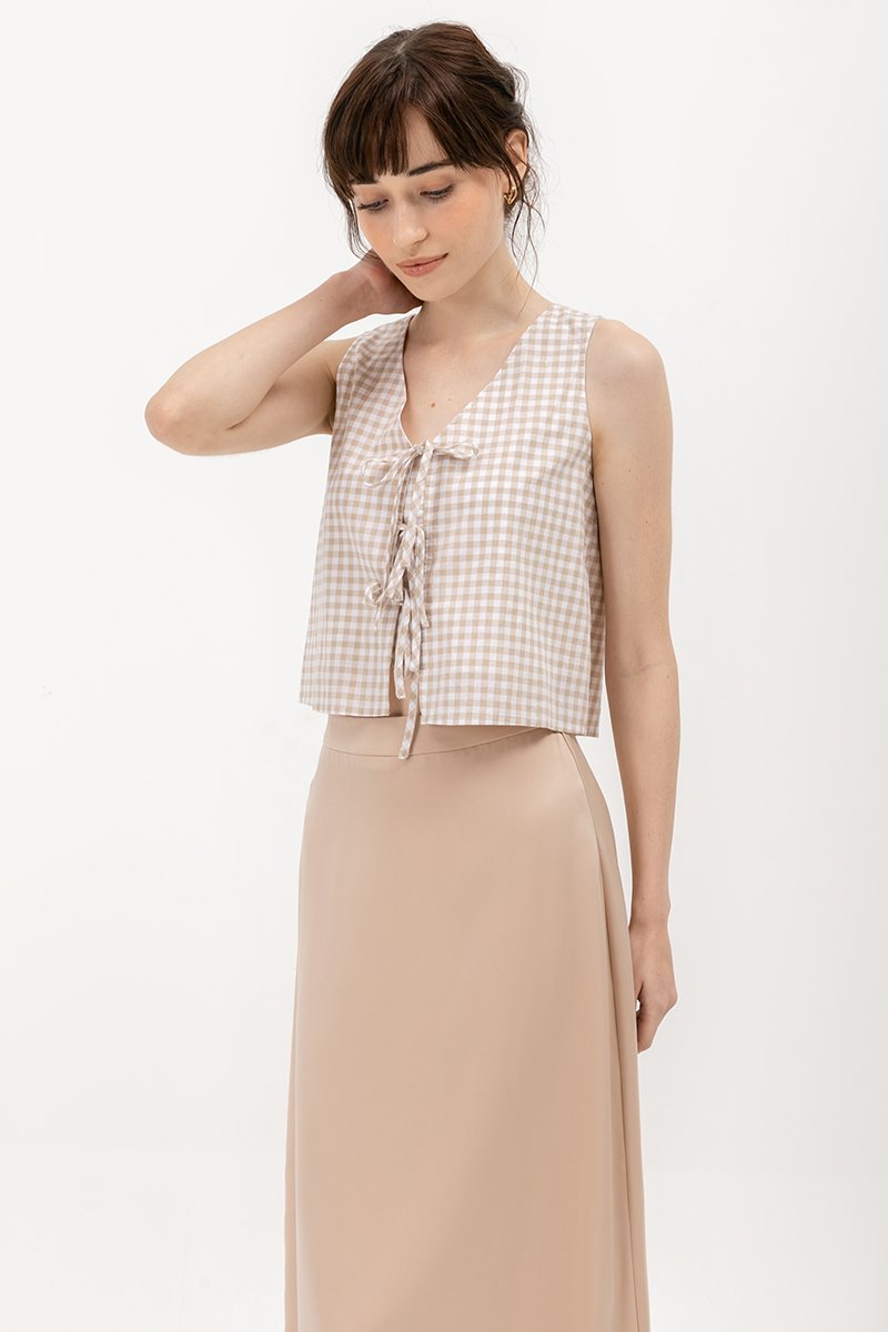TAYLOR GINGHAM TIE TOP