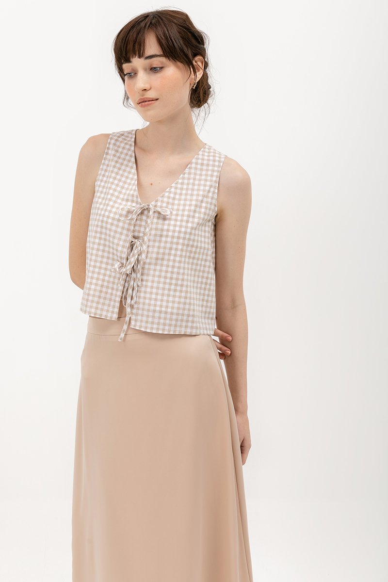 TAYLOR GINGHAM TIE TOP
