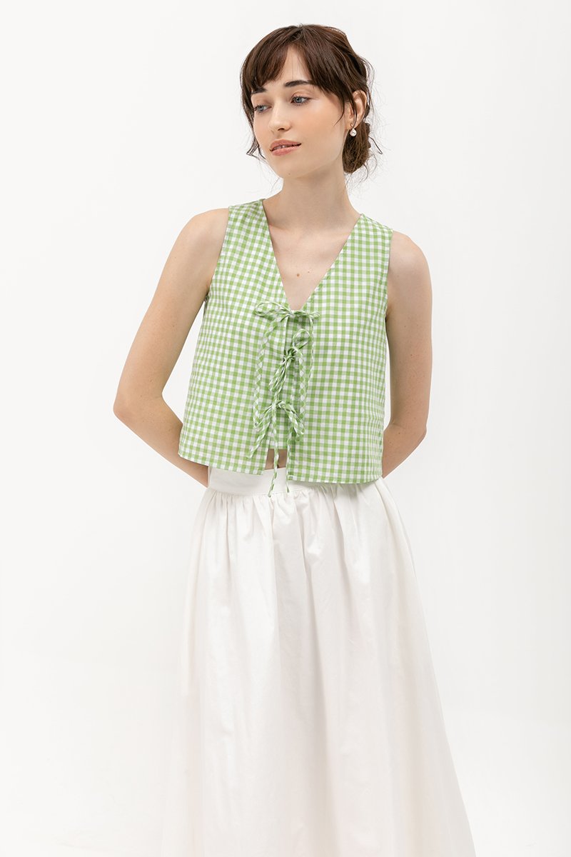 TAYLOR GINGHAM TIE TOP