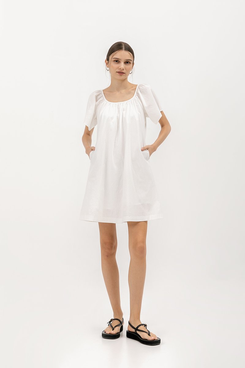 MIKARI SQUARENECK DRESS W SASH