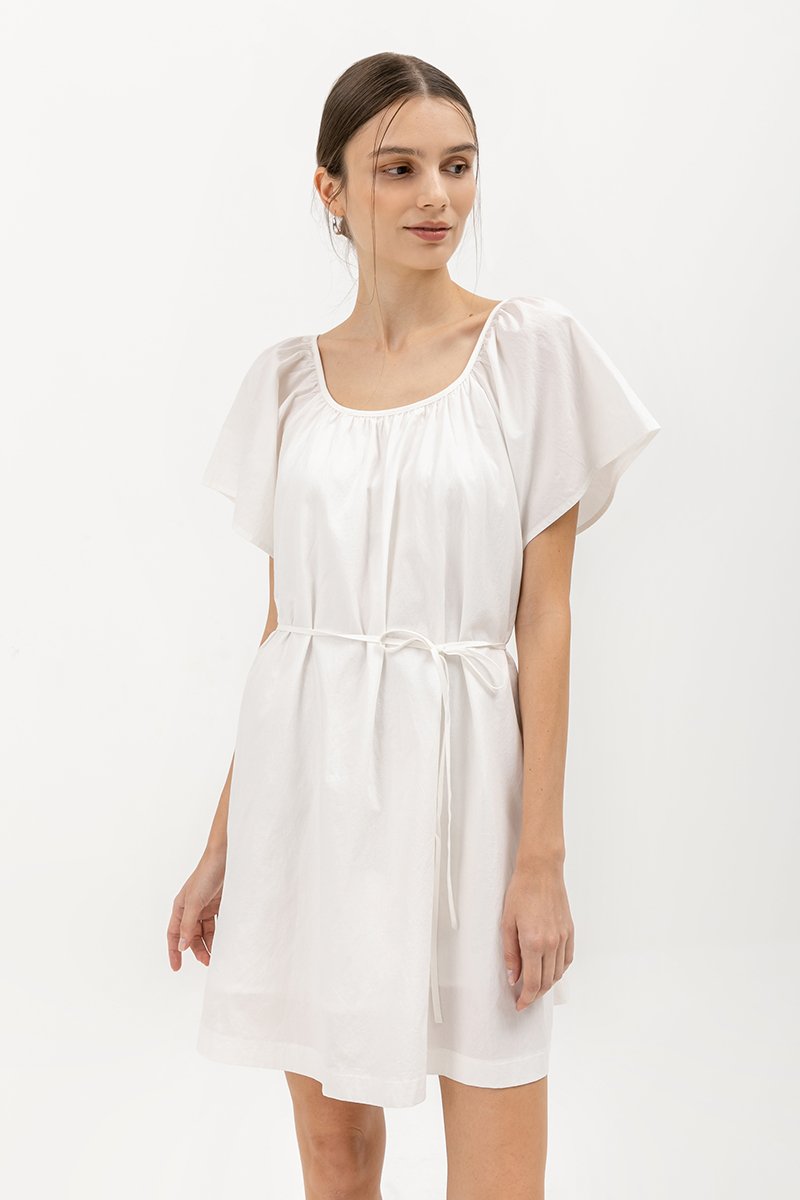 MIKARI SQUARENECK DRESS W SASH