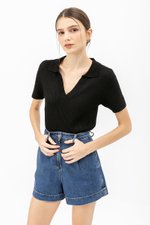 ANTONIO COLLARED KNIT TOP